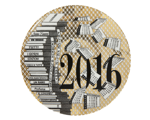 fornasetti calendar plate 2016 is dedicated to piero fornasetti's passion for books