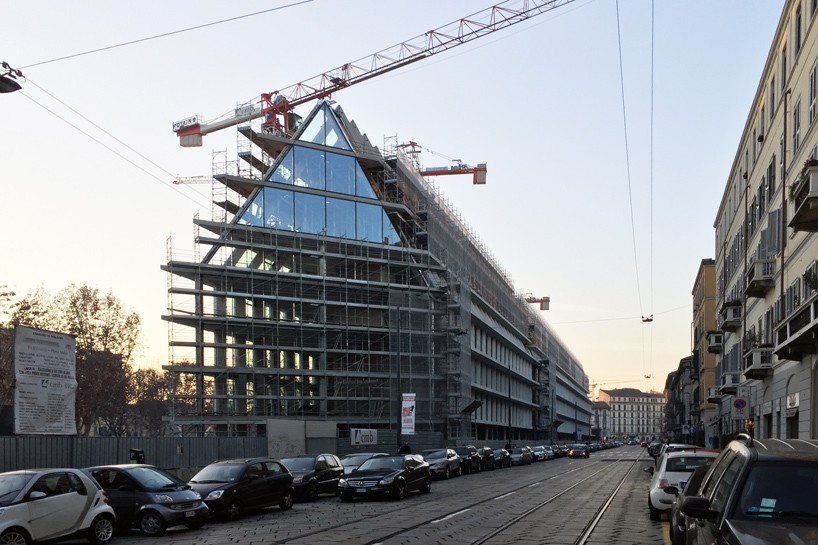 fondazione feltrinelli by herzog & de meuron nears completion in milan