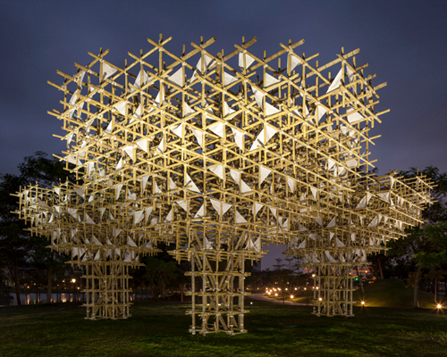 impromptu projects erects treeplets bamboo installation in china