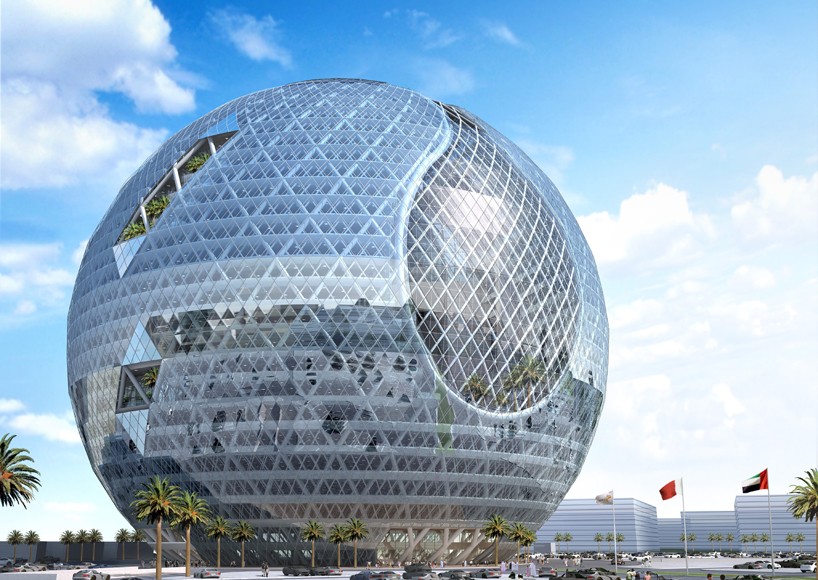 james law cybertecture imagines spherical mixed-used building for dubai