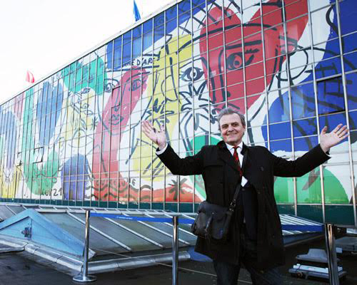 paris orly welcomes orlove, a giant fresco by jean-charles de castelbajac