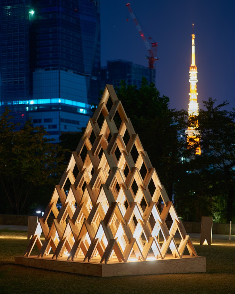 kengo kuma devises 'tsumiki', a system of stackable wooden modules