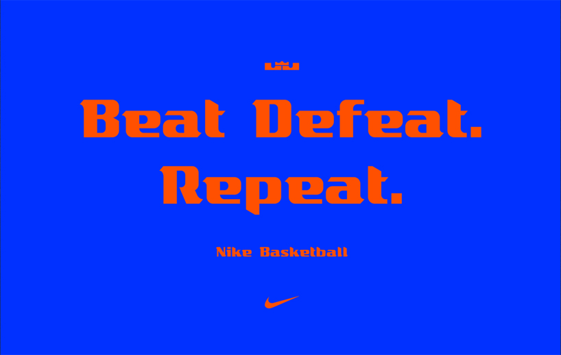 sawdust conceives lebron james typeface for NIKE basketball