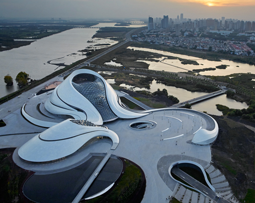 MAD architects' fluid-formed harbin opera house opens in china