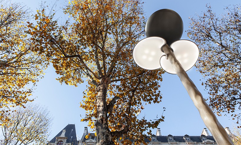 mathieu lehanneur's street lights in paris express balance between nature and technology