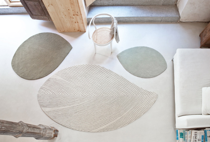 nao tamura's quill carpet for nanimarquina evokes the delicacy of a fallen feather