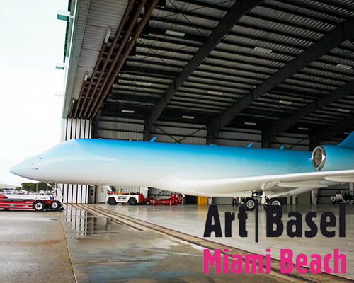 snarkitecture grades aircraft in color for netjets for art basel miami beach