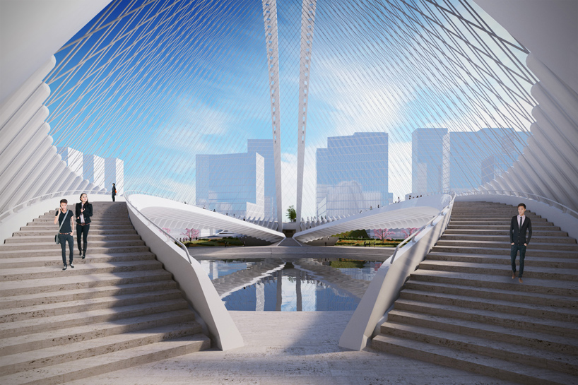 santiago calatrava three landmark bridges huashan china yangtze river canal designboom