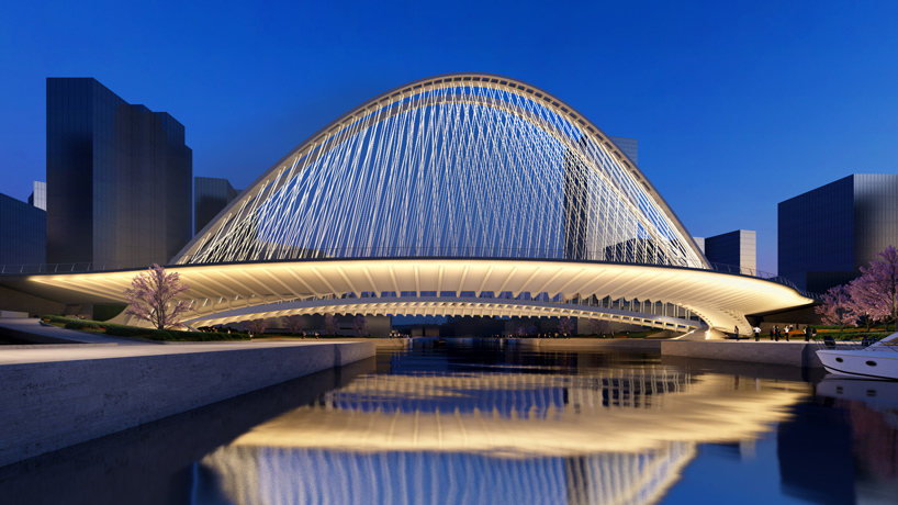 santiago calatrava three landmark bridges huashan china yangtze river canal designboom