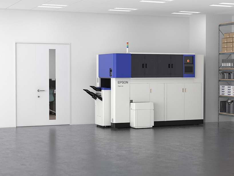 epson's paperlab office system recycles shredded documents to produce fresh new paper