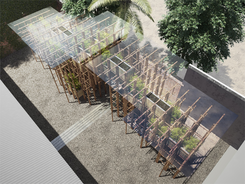 vo trong nghia bamboo wall fugitive structures the sherman contemporary art foundation designboom