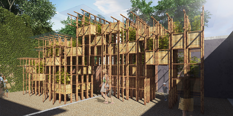 vo trong nghia bamboo wall fugitive structures the sherman contemporary art foundation designboom