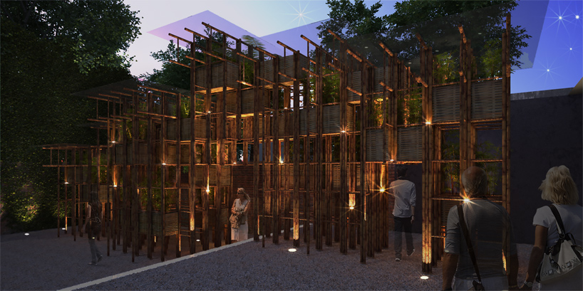vo trong nghia bamboo wall fugitive structures the sherman contemporary art foundation designboom