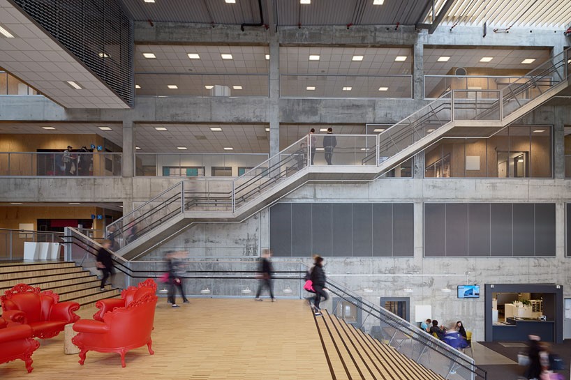 white arkitekter organizes norwegian high school around four-storey atrium
