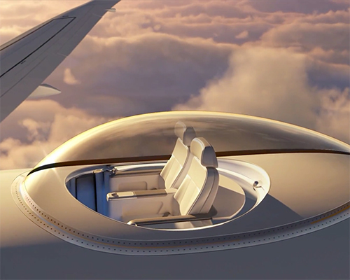 skydeck concept for flights immerses passengers with 360-degree views
