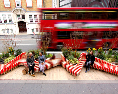 WMBstudio installs bench micropark on busy london street