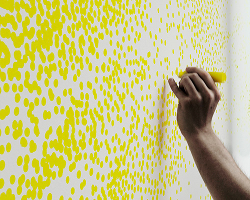 six million dots hand-applied to schunk group office interior by 22quadrat