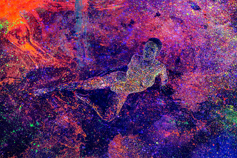 alex markow camouflages psychedelic fluorescent painted models