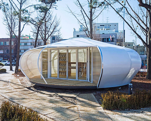spacetong(archiworkshop) creates mini pavilions for mobile library project