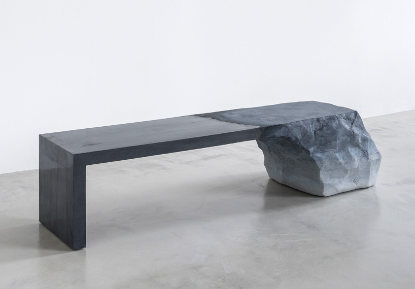 fernando mastrangelo presents sand + cement bench at art genève
