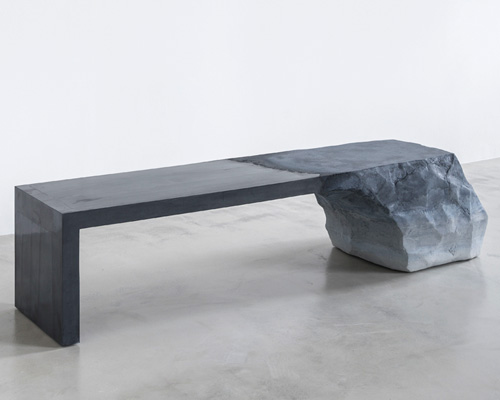 fernando mastrangelo presents sand + cement bench at art genève