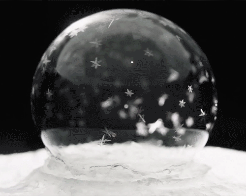 pablo zaluska films the formation of freezing soap bubbles at -15° celsius