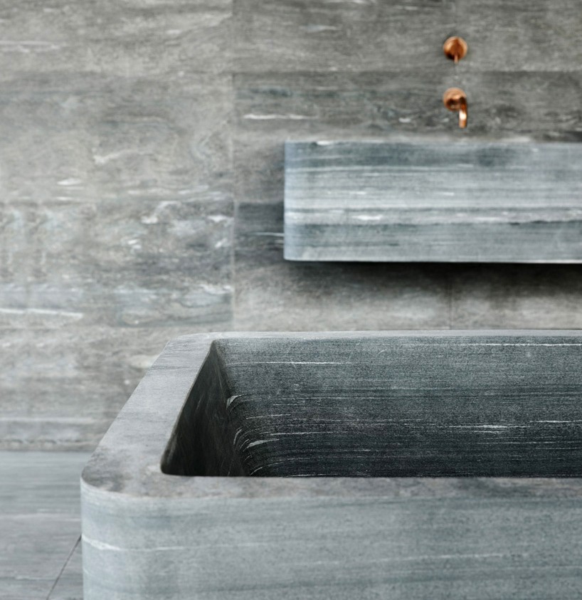 jonas lindvall stone bathroom vals quartz designboom