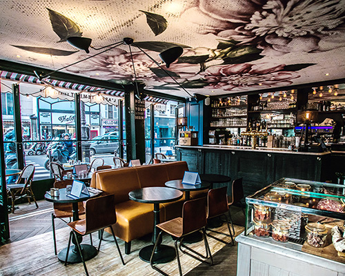 michael malapert creates trendy interior for l'appartement bar in paris