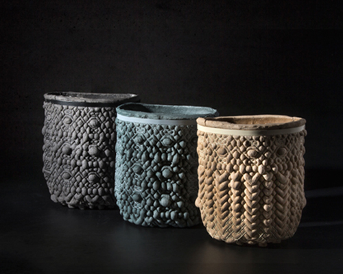 talia mukmel mixes sand and flour in ancient-looking bowl series