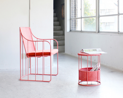 satoshi umeno colors intricately woven furniture series in pastel tones