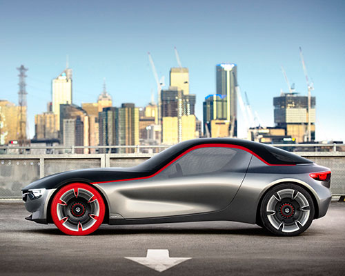 vauxhall + opel shaves details to form mid-engined GT concept