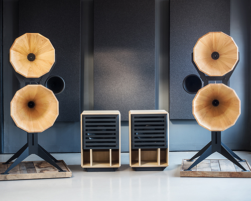 OMA audio looks back at gramophone design for imperia horn series