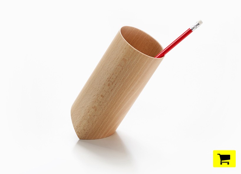new on the designboom shop: polished wooden pen pots by obvious crafts