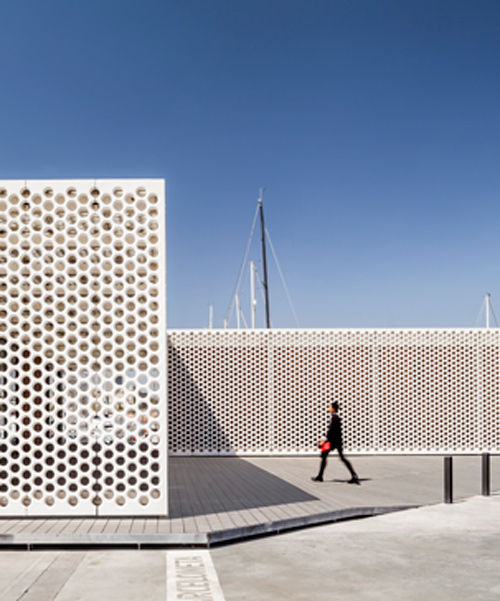 SCOB wraps barcelona's waterfront buildings with lattice screens