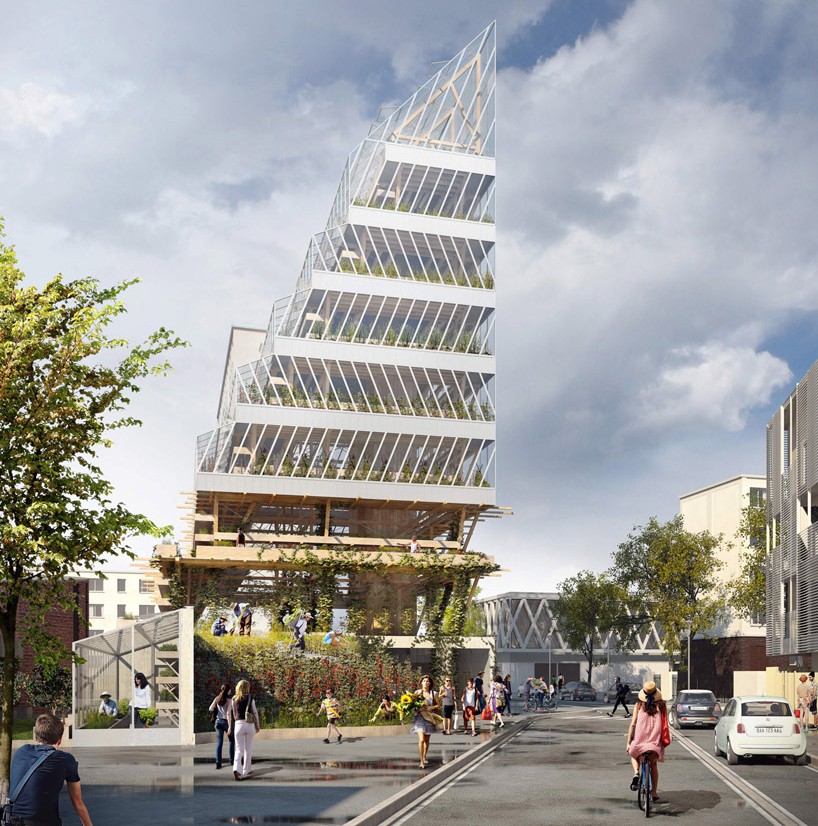 ABF lab guides food farm tower in romainville, france towards the sun