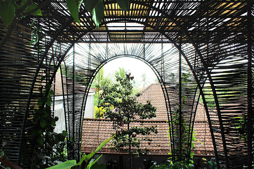 bali restaurant by alexis dornier features canopy made from recycled truck tires