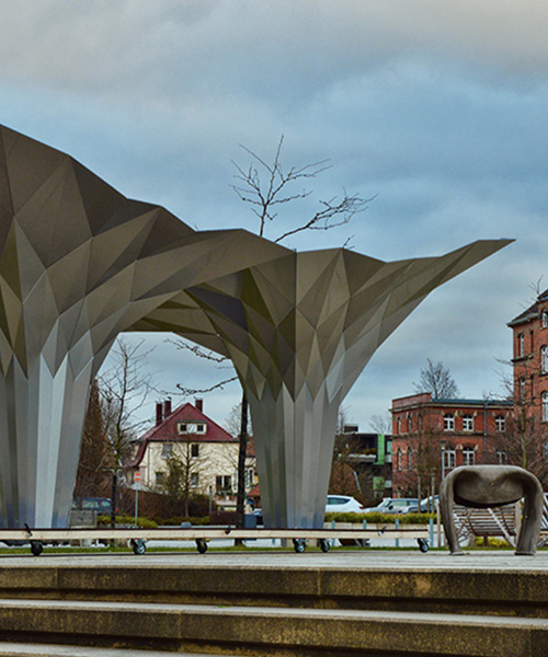 tal friedman utilizes origami techniques to create fold finding pavilion