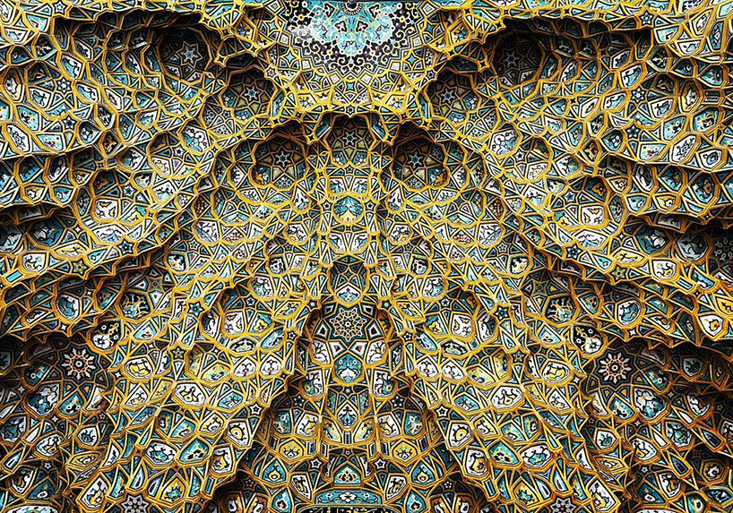 photographer documents the architectural details of ceilings in iran