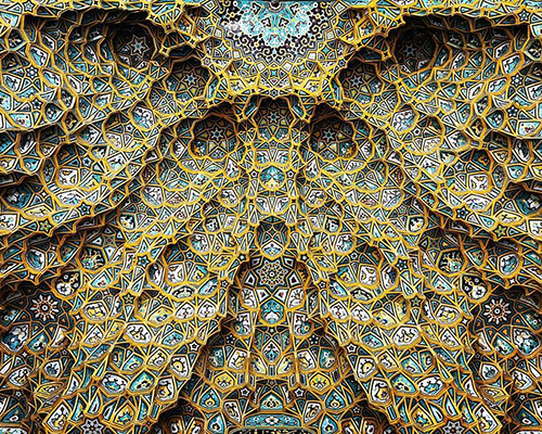 photographer documents the architectural details of ceilings in iran