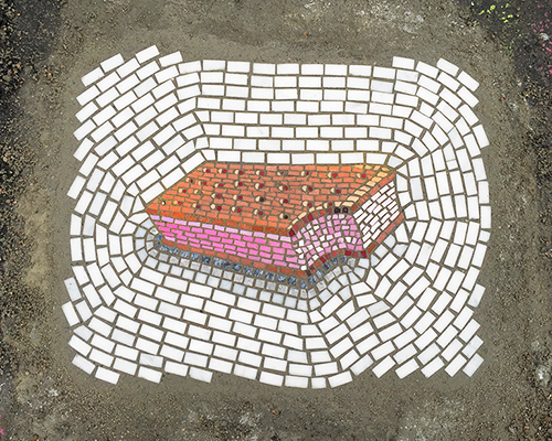 bachor fills unsightly city potholes with vibrant glass and marble mosaics