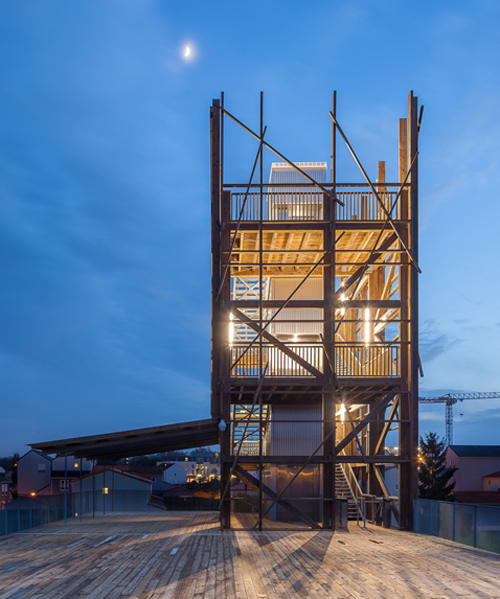 berranger and vincent's timber-framed tower offers views across french commune