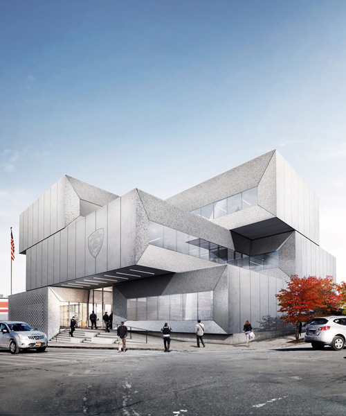 bjarke ingels group reveals plans for stacked concrete police station in the bronx