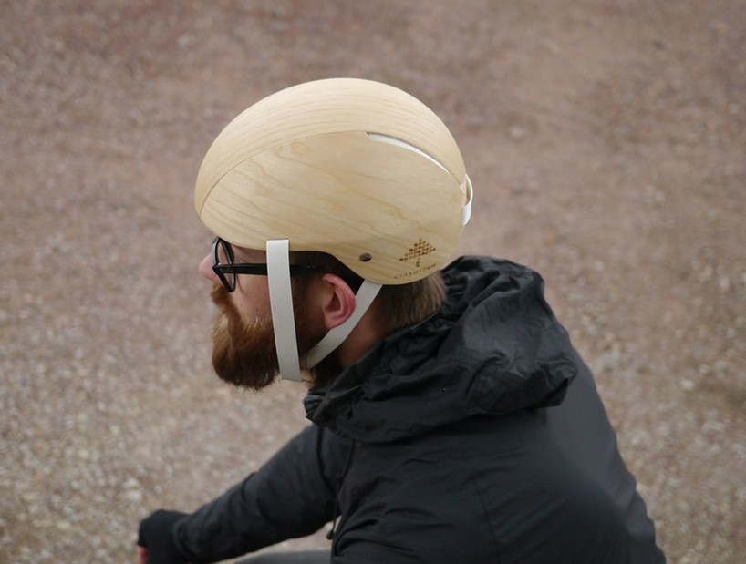 swedish company cellutech prototypes helmet completely made from wood