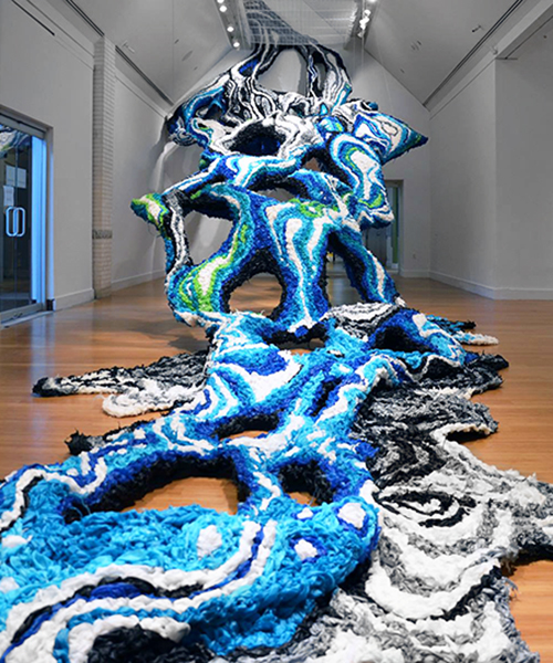 crystal wagner infills virginia MOCA with a flood of party tablecloths