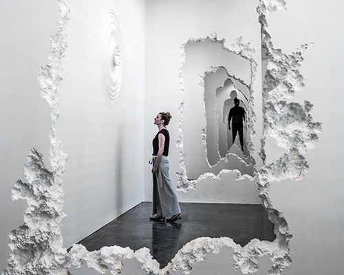 daniel arsham carves 300 foot wall excavation through SCAD museum of art