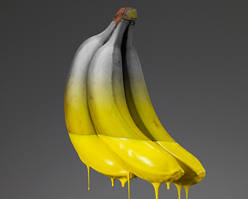 fruits and vegetables surrender their saturation to a grey and gloomy fate