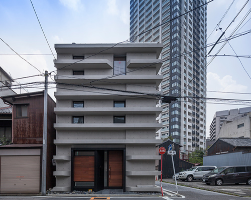 hisanori ban's ridged concrete house in japan is designed to withstand earthquakes