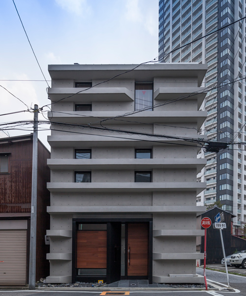 hisanori ban's ridged concrete house in japan is designed to withstand earthquakes