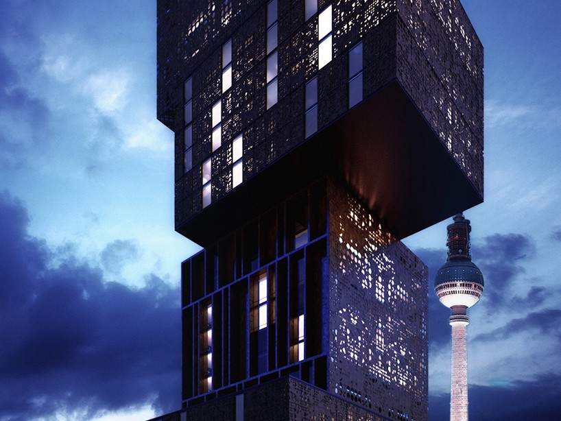 ferminnan + spagnoletta architects propose kaleidoscope skyscraper hotel in berlin