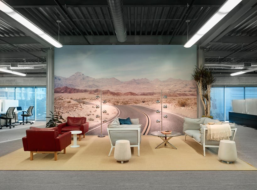 geremia's metromile office draws upon classic american road trip scenes